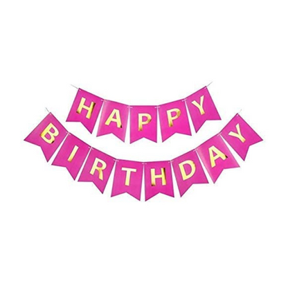 Happy Birthday Banner Hot Pink - Over 9FT