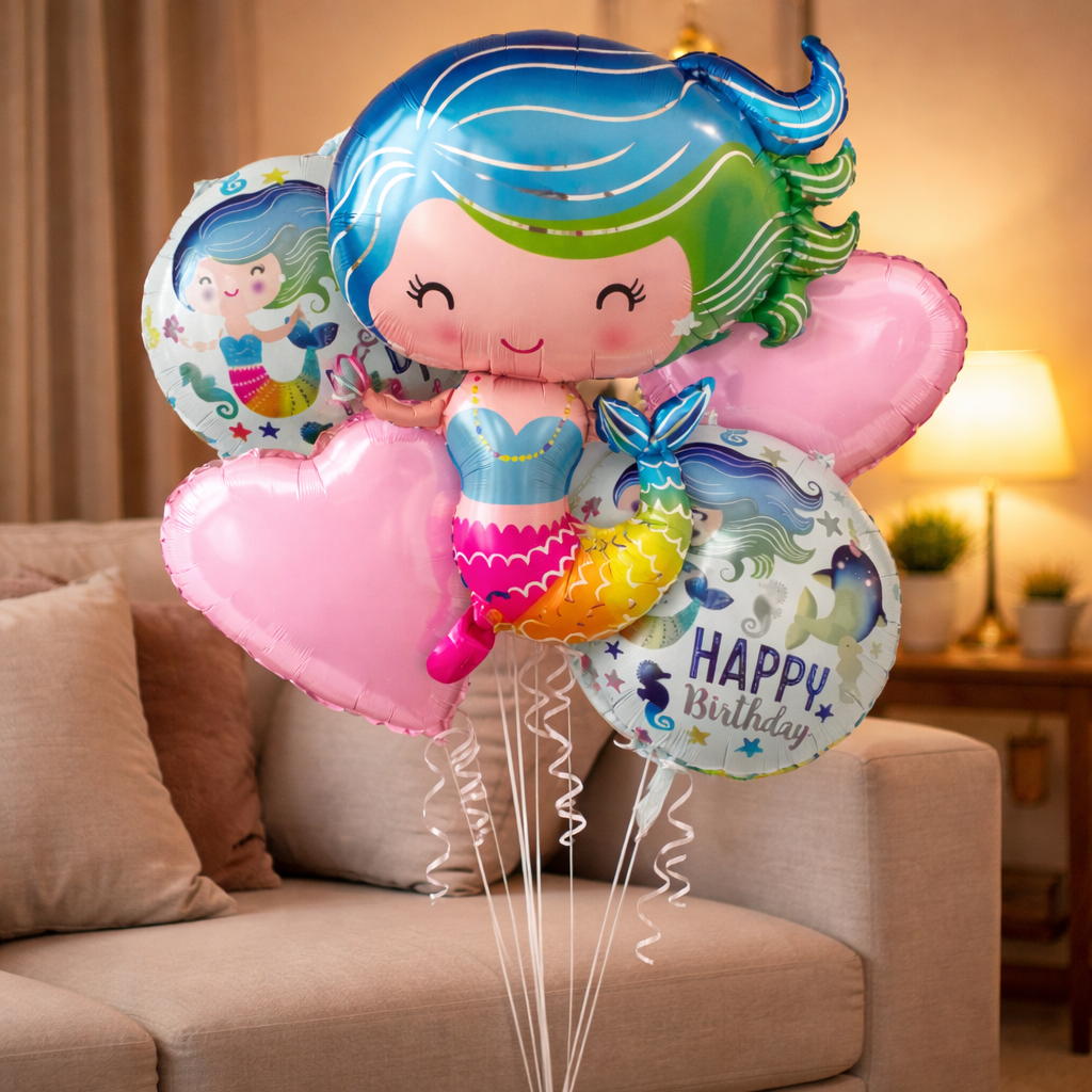 Mermaid Foil balloon Set Of 5