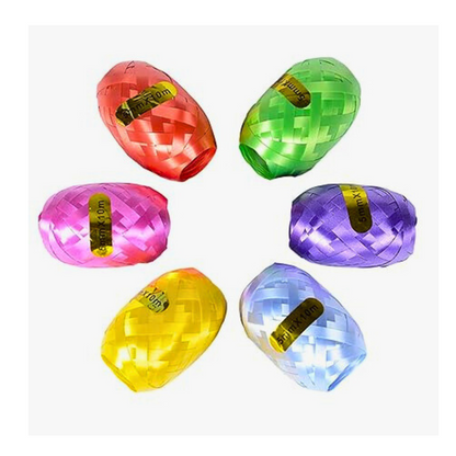 Multicolor Metallic Curling Ribbons for Balloon Tying - 6PC