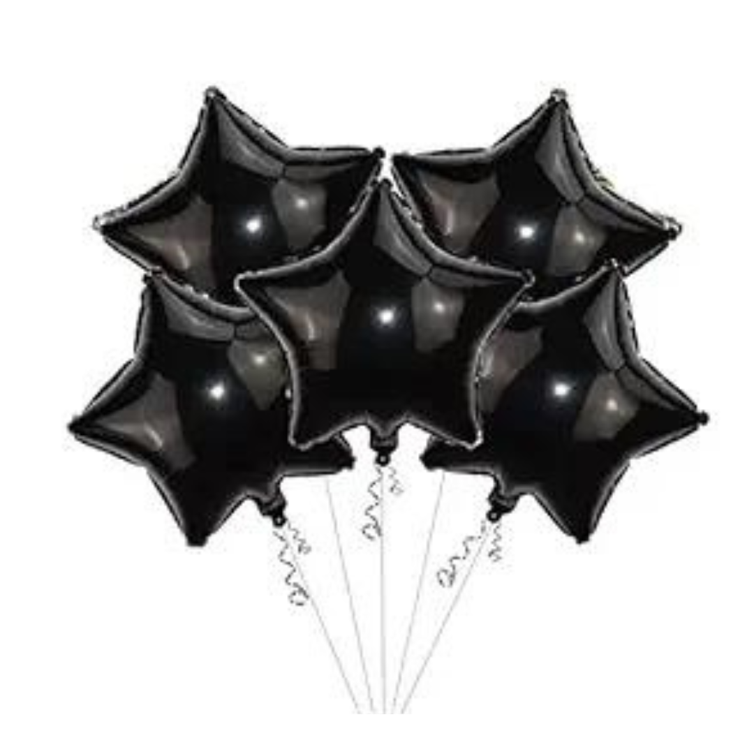 Black Star Balloon 18? Star Shape Balloons for Decoration/Birthday Balloons for Decoration Set Of 5