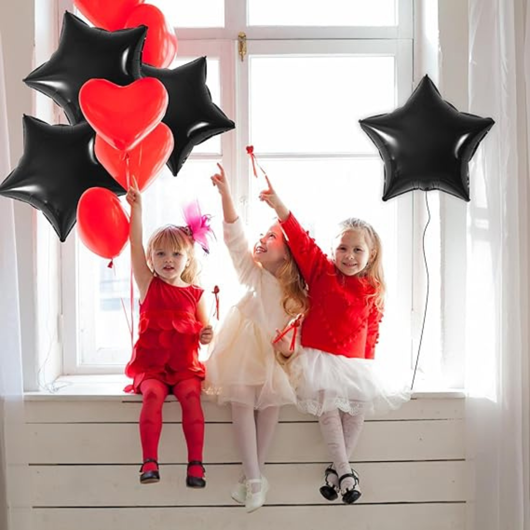 Black Star Balloon 18? Star Shape Balloons for Decoration/Birthday Balloons for Decoration Set Of 5