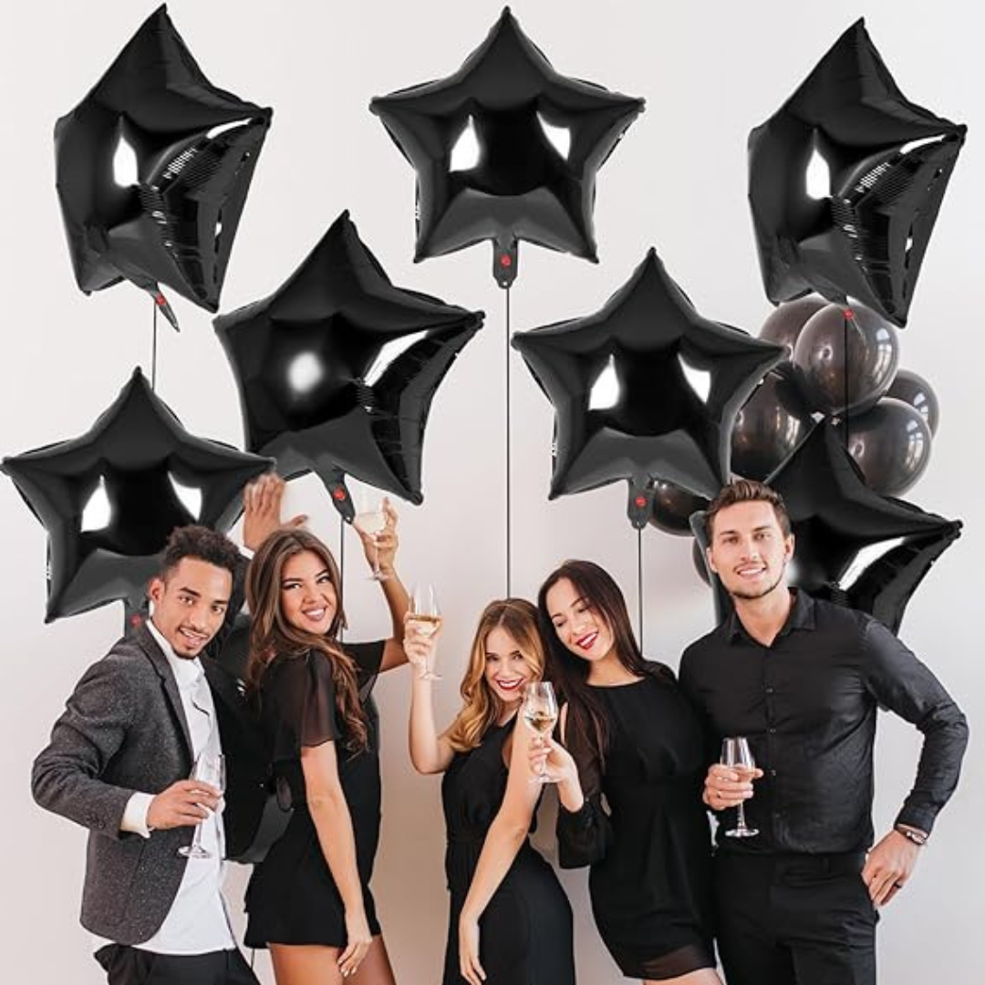 Black Star Balloon 18? Star Shape Balloons for Decoration/Birthday Balloons for Decoration Set Of 5