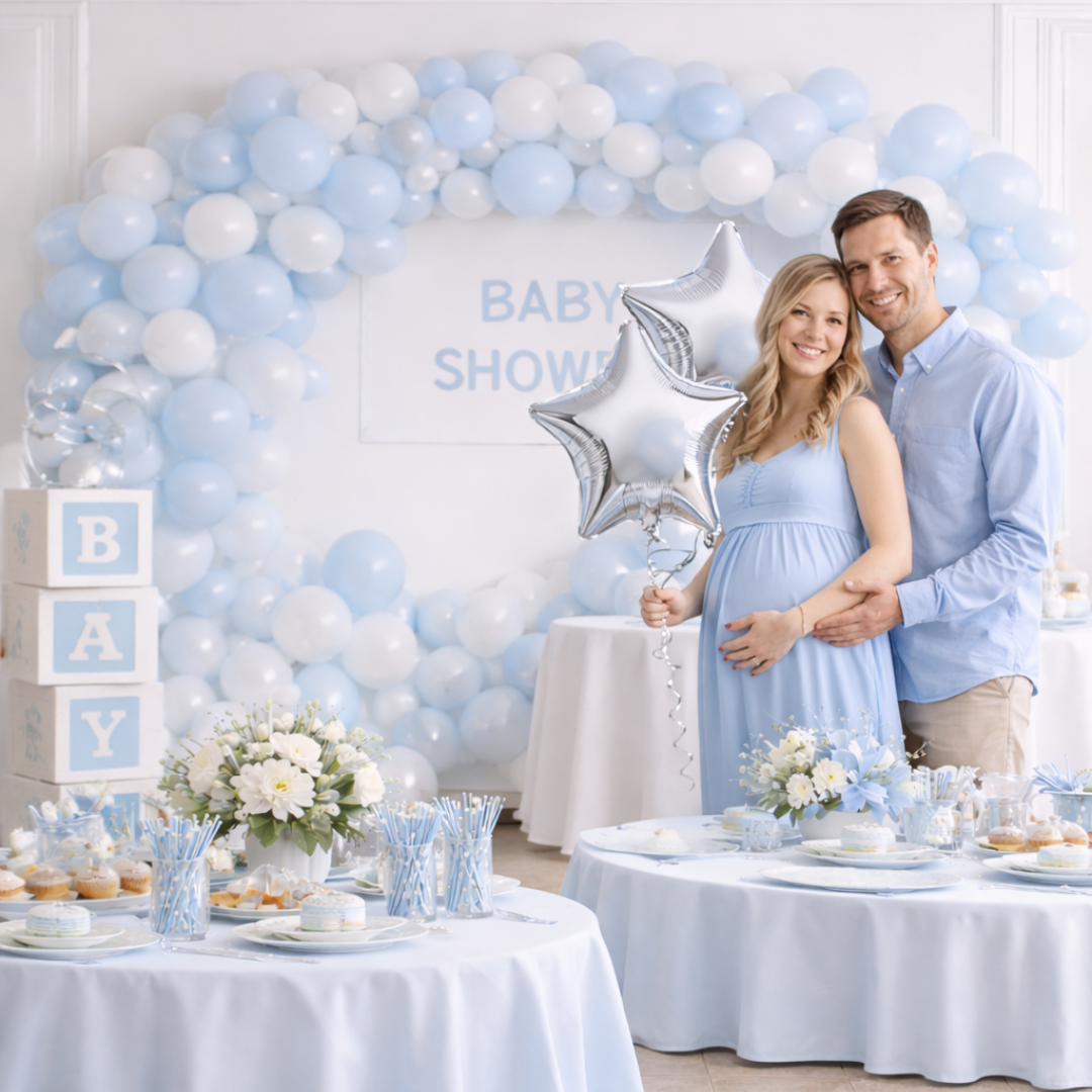 Silver Star Foil Balloons - Set of 4PC