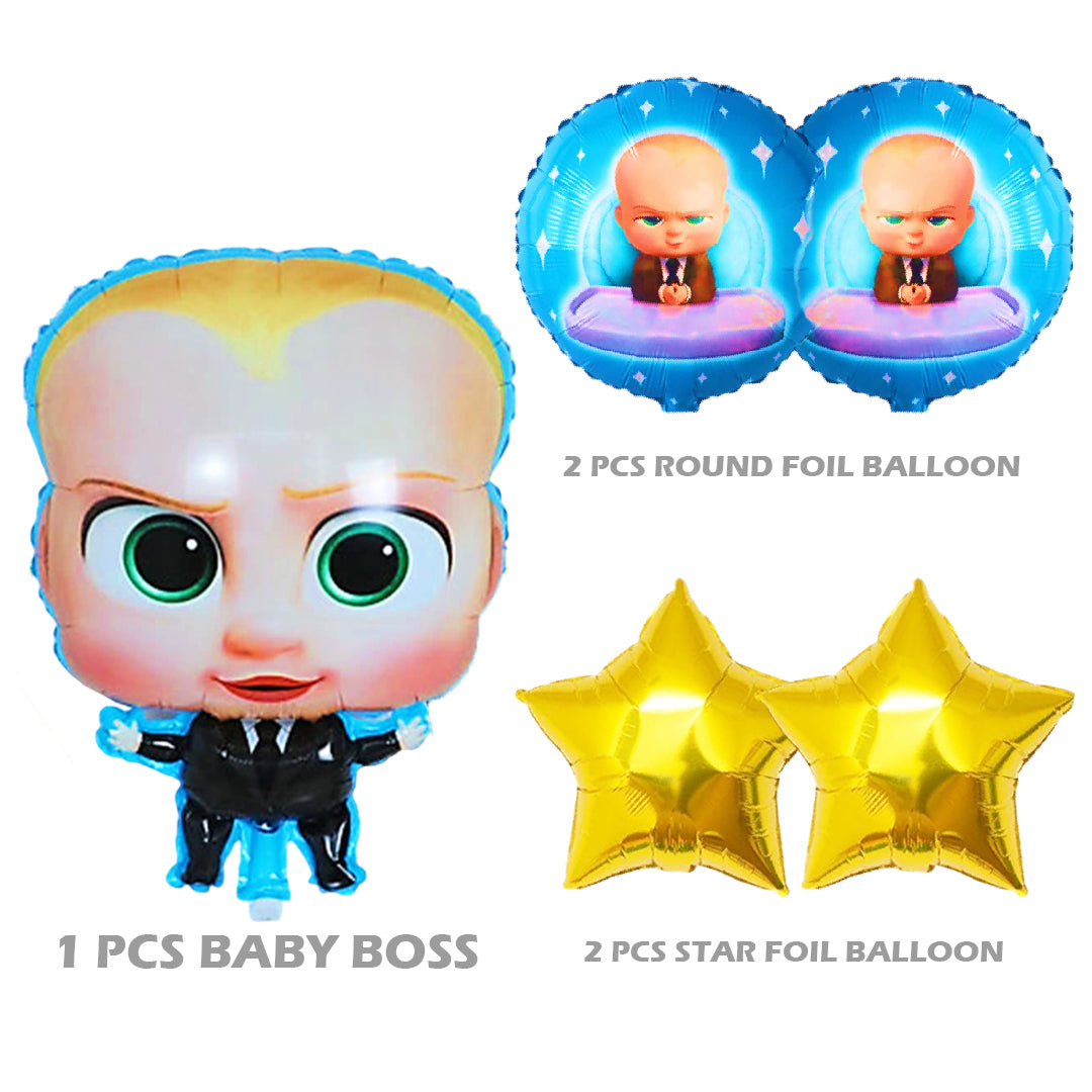 Boss Baby Theme Happy Birthday Foil Balloons - 5PC