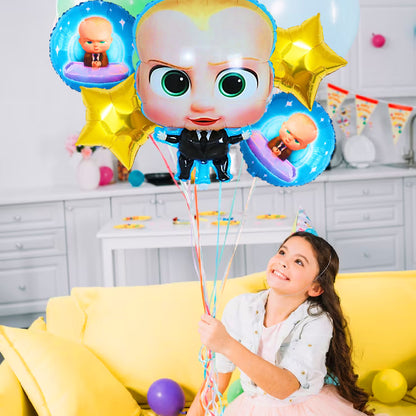 Boss Baby Theme Happy Birthday Foil Balloons - 5PC