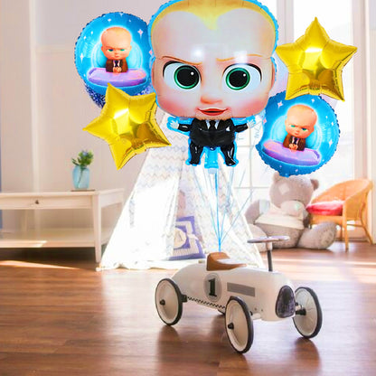 Boss Baby Theme Happy Birthday Foil Balloons - 5PC