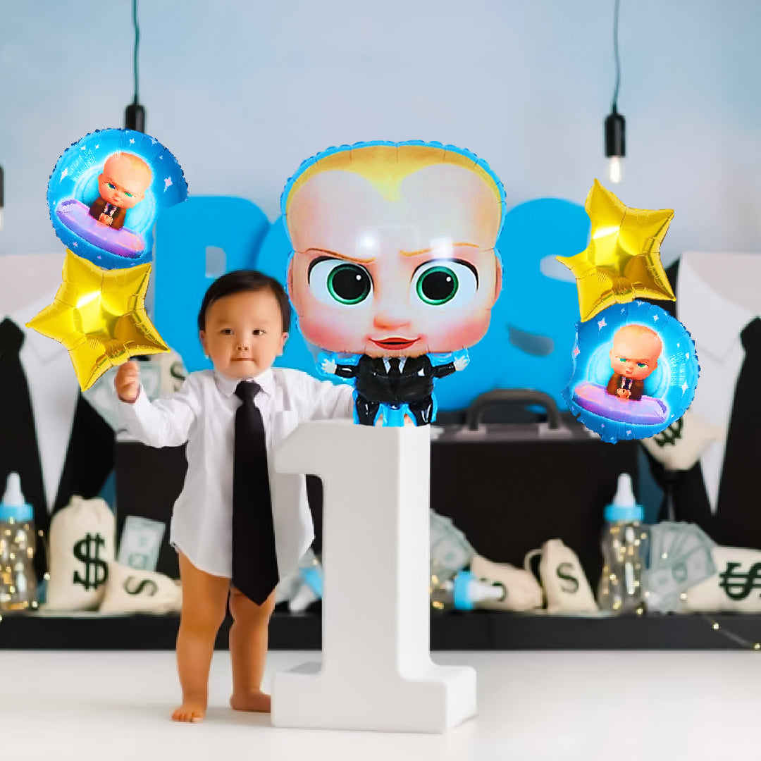 Boss Baby Theme Happy Birthday Foil Balloons - 5PC
