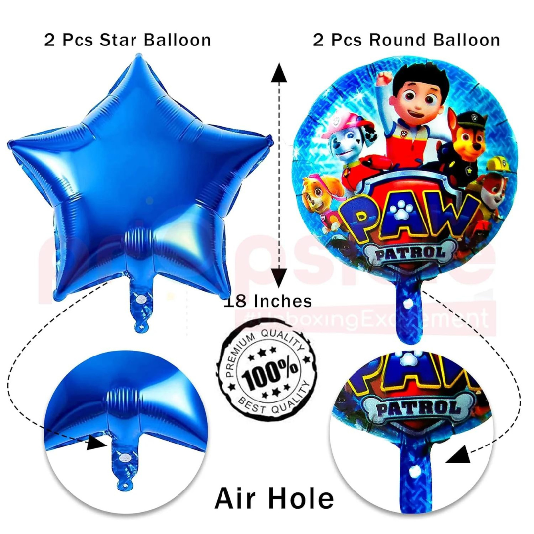 Paw Patrol Theme Birthday Balloons - Set of 5