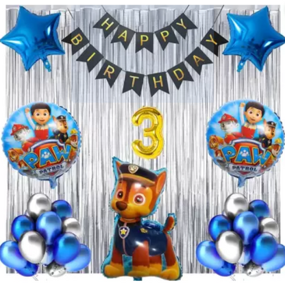 Paw Patrol Theme Birthday Balloons - Set of 5