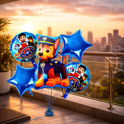 Paw Patrol Theme Birthday Balloons - Set of 5