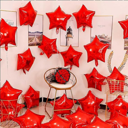 Red Star Shaped Balloon 18? - Set of 4PC