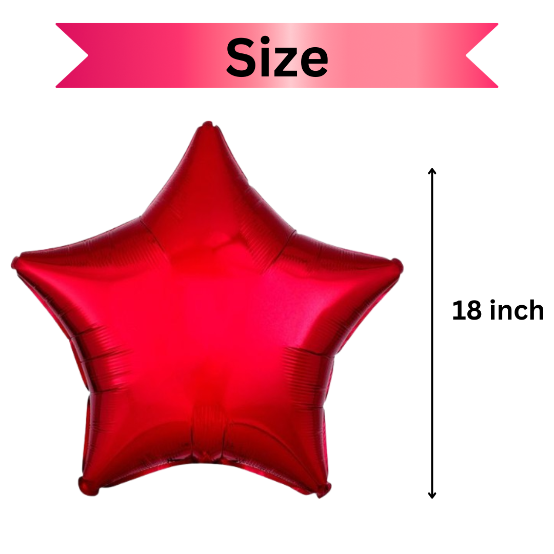 Red Star Shaped Balloon 18? - Set of 4PC