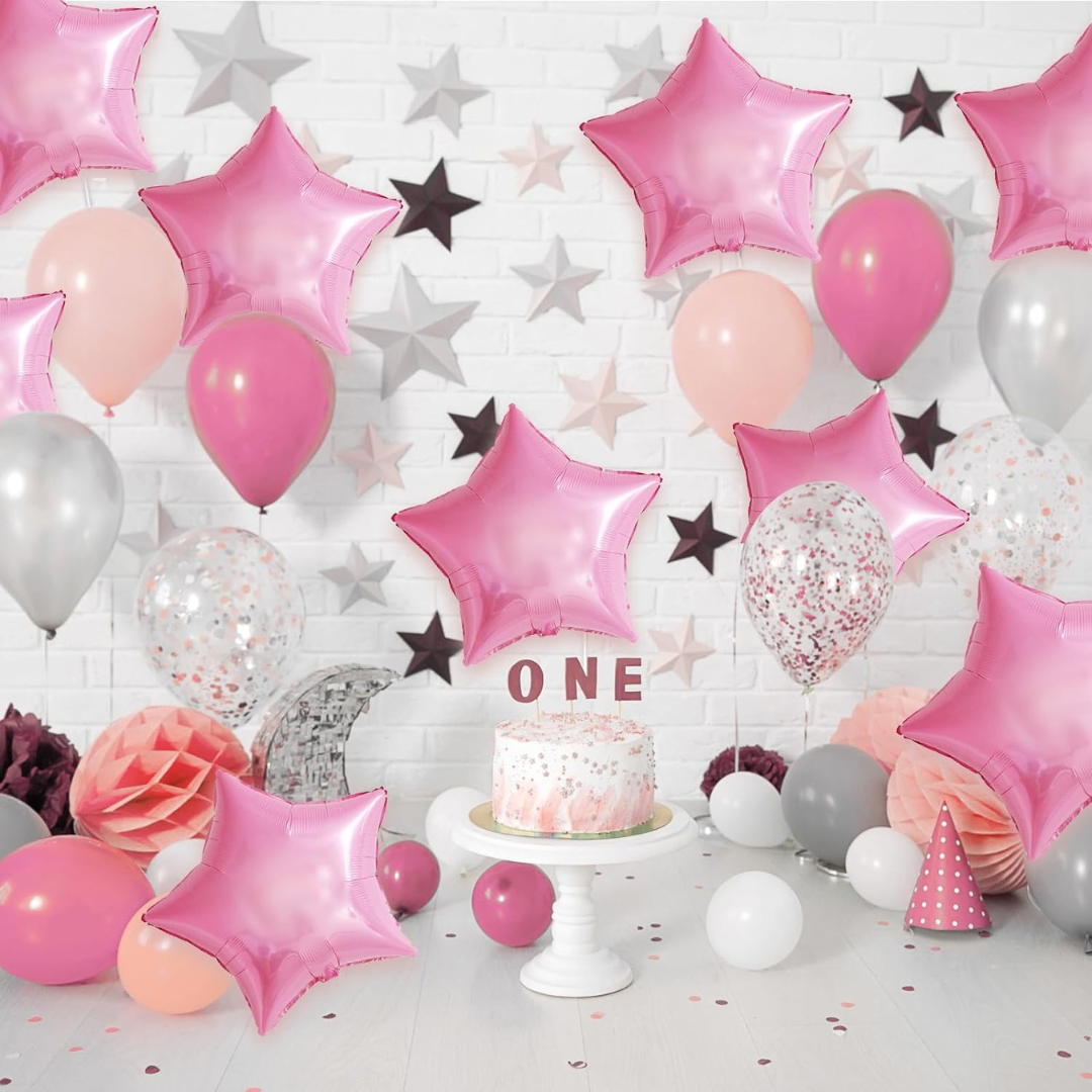 Pink Star Shaped Balloon 18? - Set of 4PC