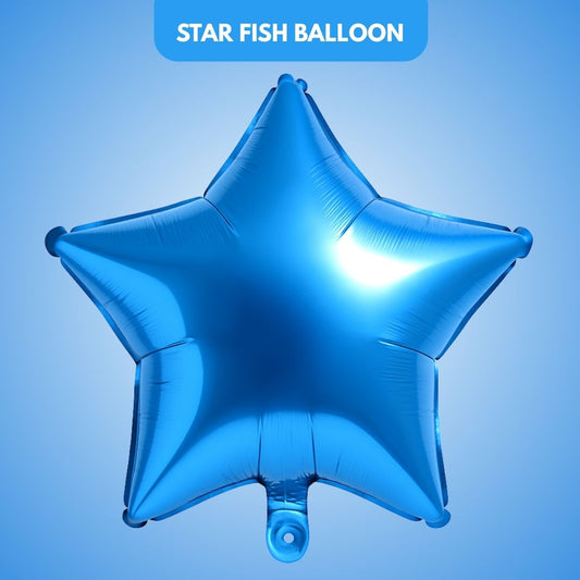 Blue Star Shaped Foil Balloon - Helium Quality  - 18 inches - 4PC