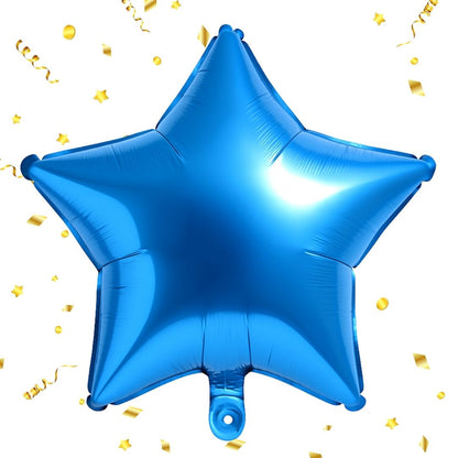 Blue Star Shaped Foil Balloon - Helium Quality  - 18 inches - 4PC