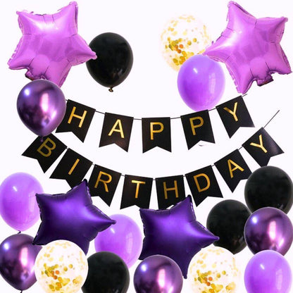 Purple Star Balloon - Set of 4