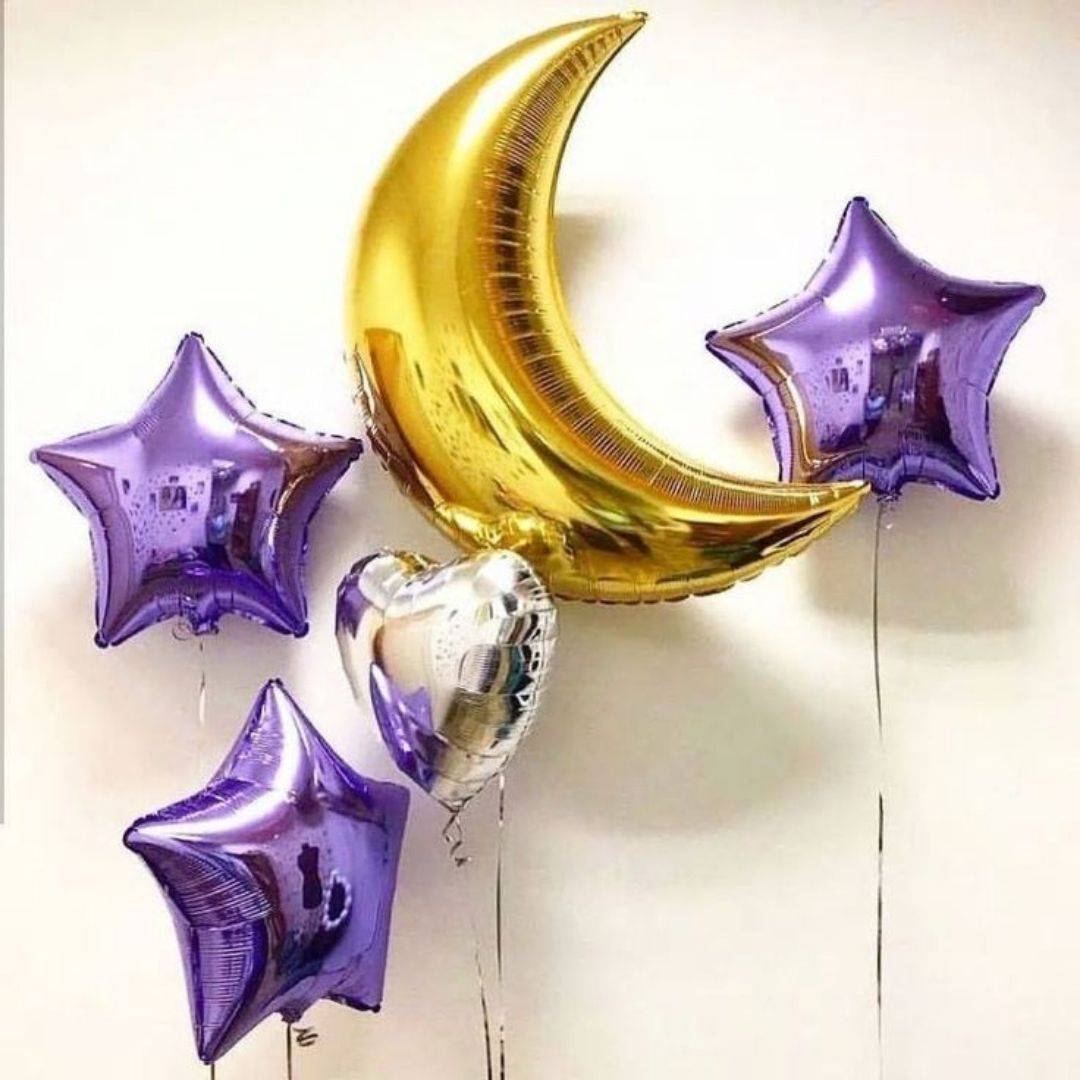 Purple Star Balloon - Set of 4