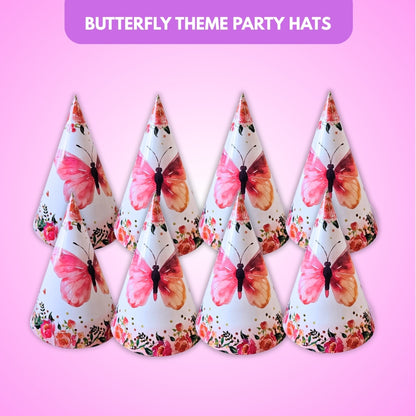 Butterfly Theme Party Hats - 8PC
