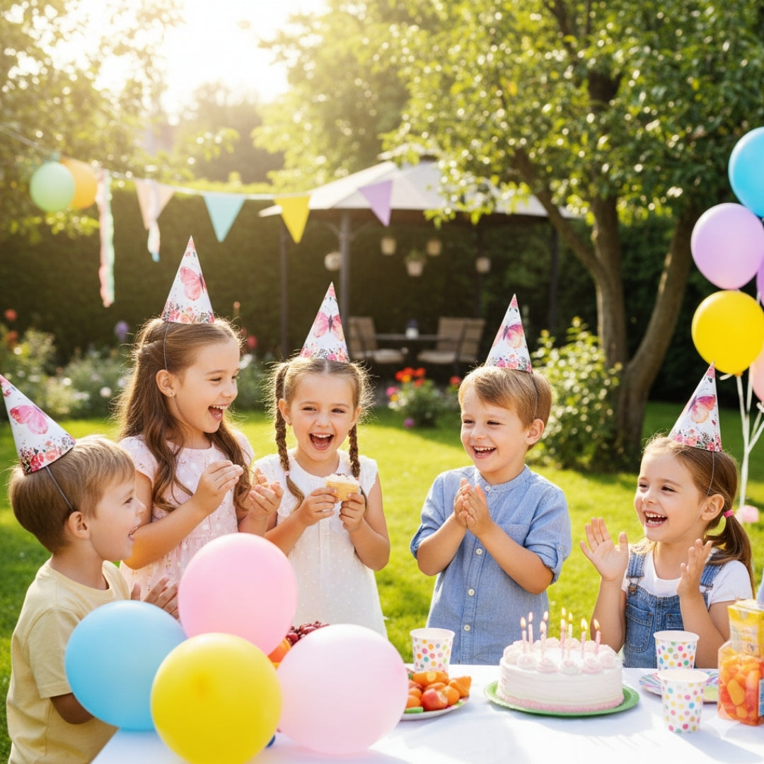 Butterfly Theme Party Hats - 8PC