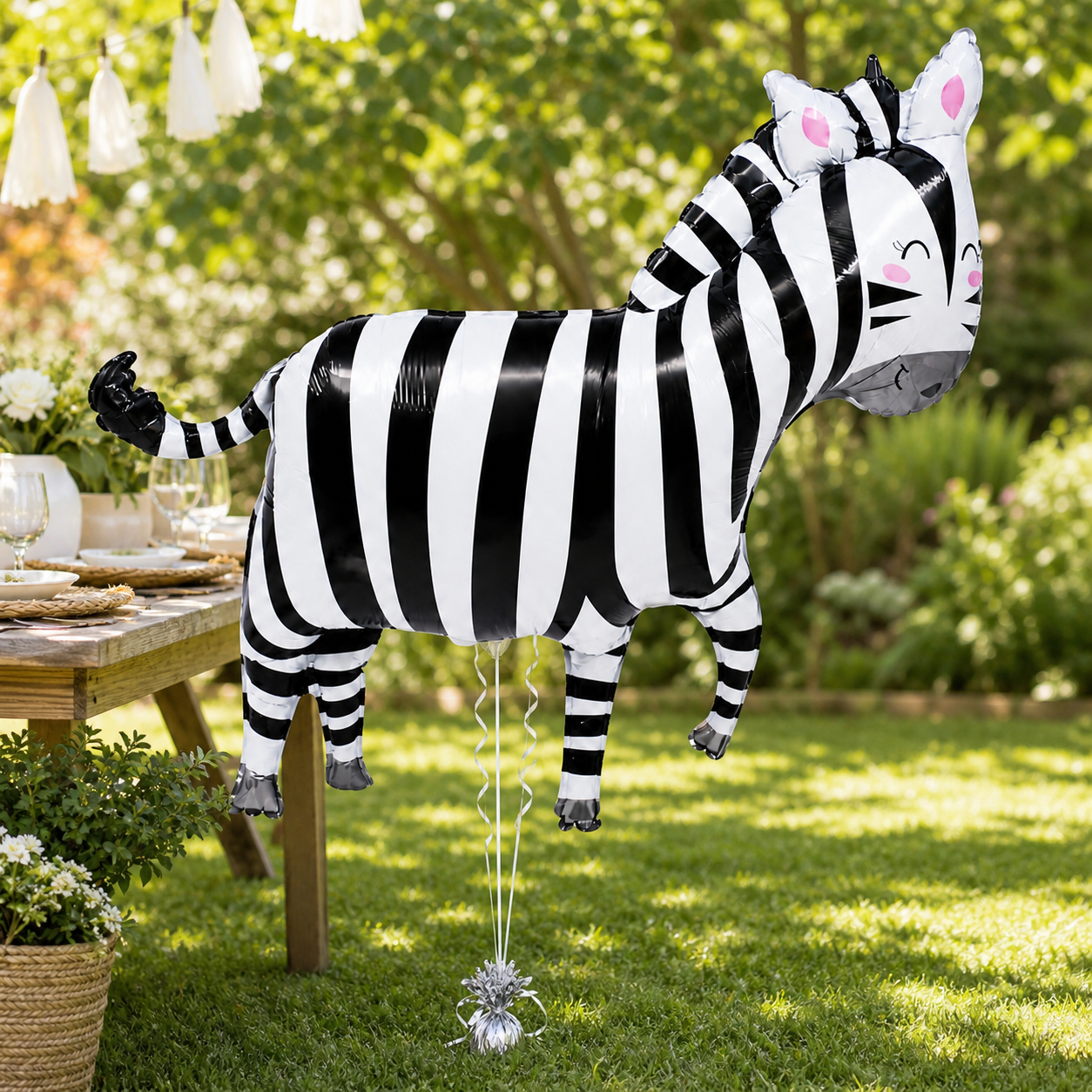 Jungle Animal Zebra Shaped Foil Balloon Large