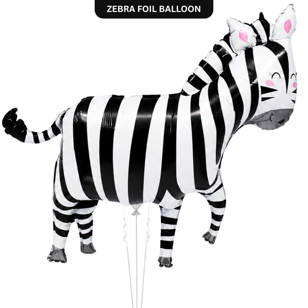 Jungle Animal Zebra Shaped Foil Balloon Large