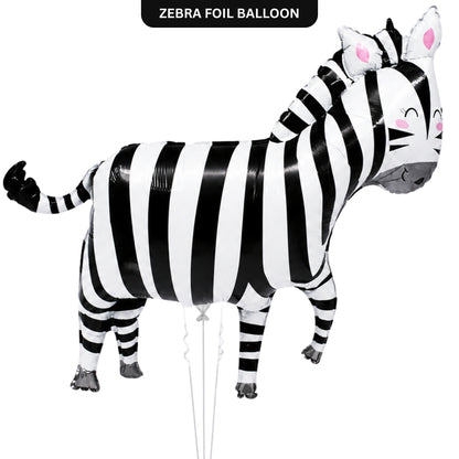 Jungle Animal Zebra Shaped Foil Balloon Large