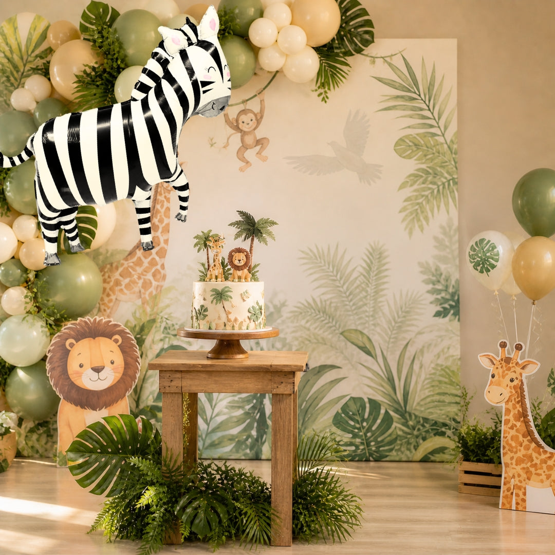 Jungle Animal Zebra Shaped Foil Balloon Large