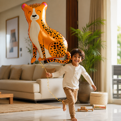 Jungle Animal Leopard Shaped Foil Balloon Large