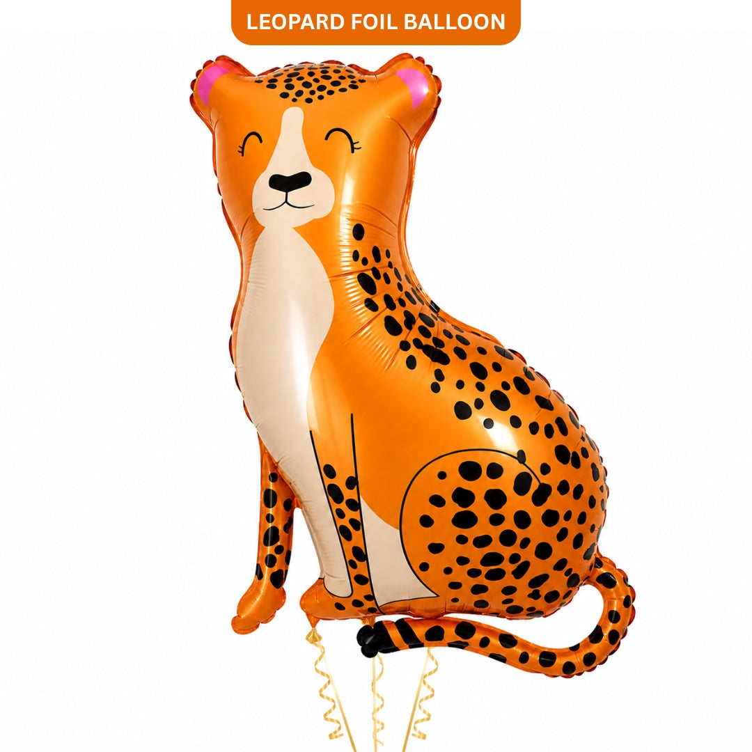 Jungle Animal Leopard Shaped Foil Balloon Large