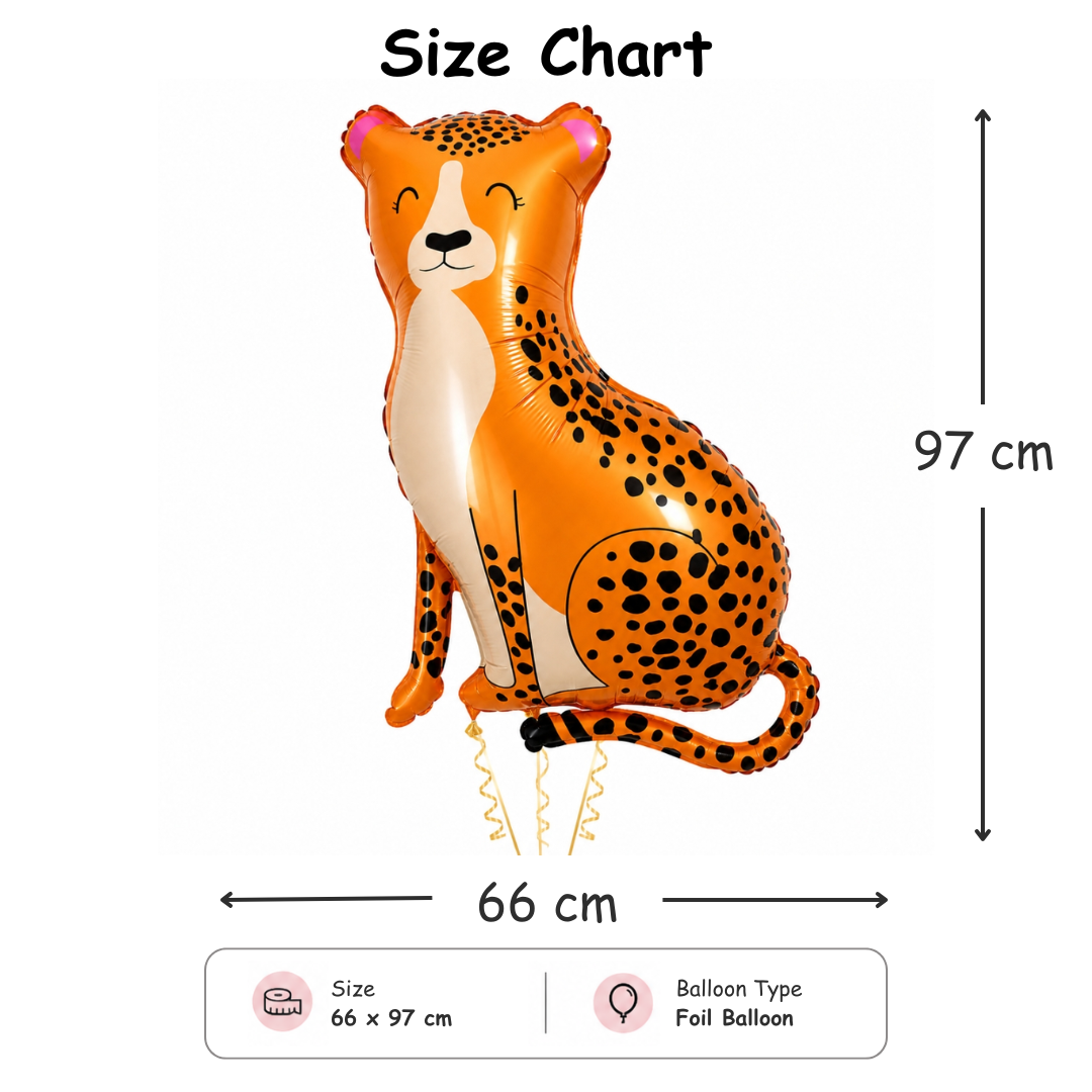 Jungle Animal Leopard Shaped Foil Balloon Large