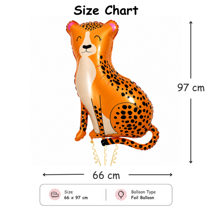 Jungle Animal Leopard Shaped Foil Balloon Large