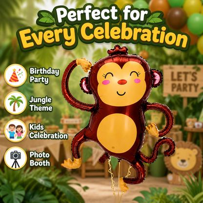 Jungle Animal Monkey Shaped Foil Balloon Large