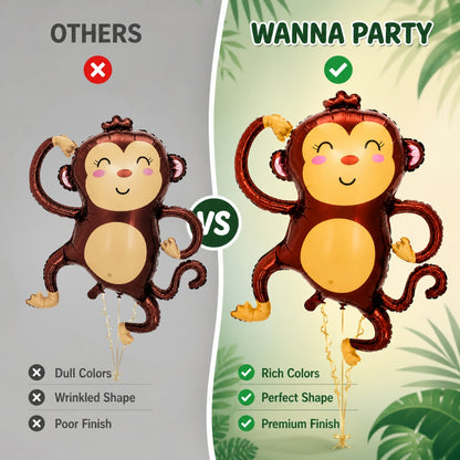 Jungle Animal Monkey Shaped Foil Balloon Large