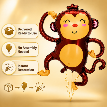 Jungle Animal Monkey Shaped Foil Balloon Large