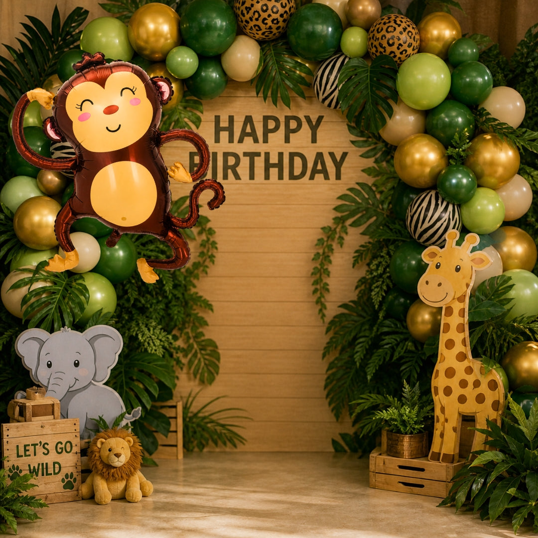 Jungle Animal Monkey Shaped Foil Balloon Large