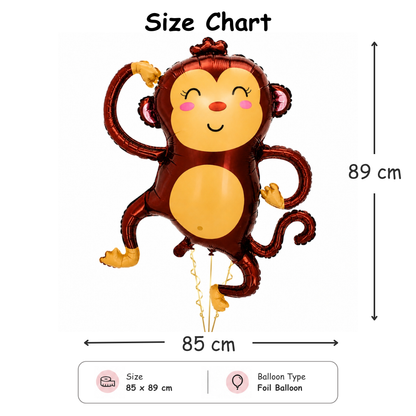 Jungle Animal Monkey Shaped Foil Balloon Large