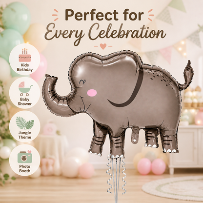 Jungle Animal Elephant Shaped Foil Balloon Large