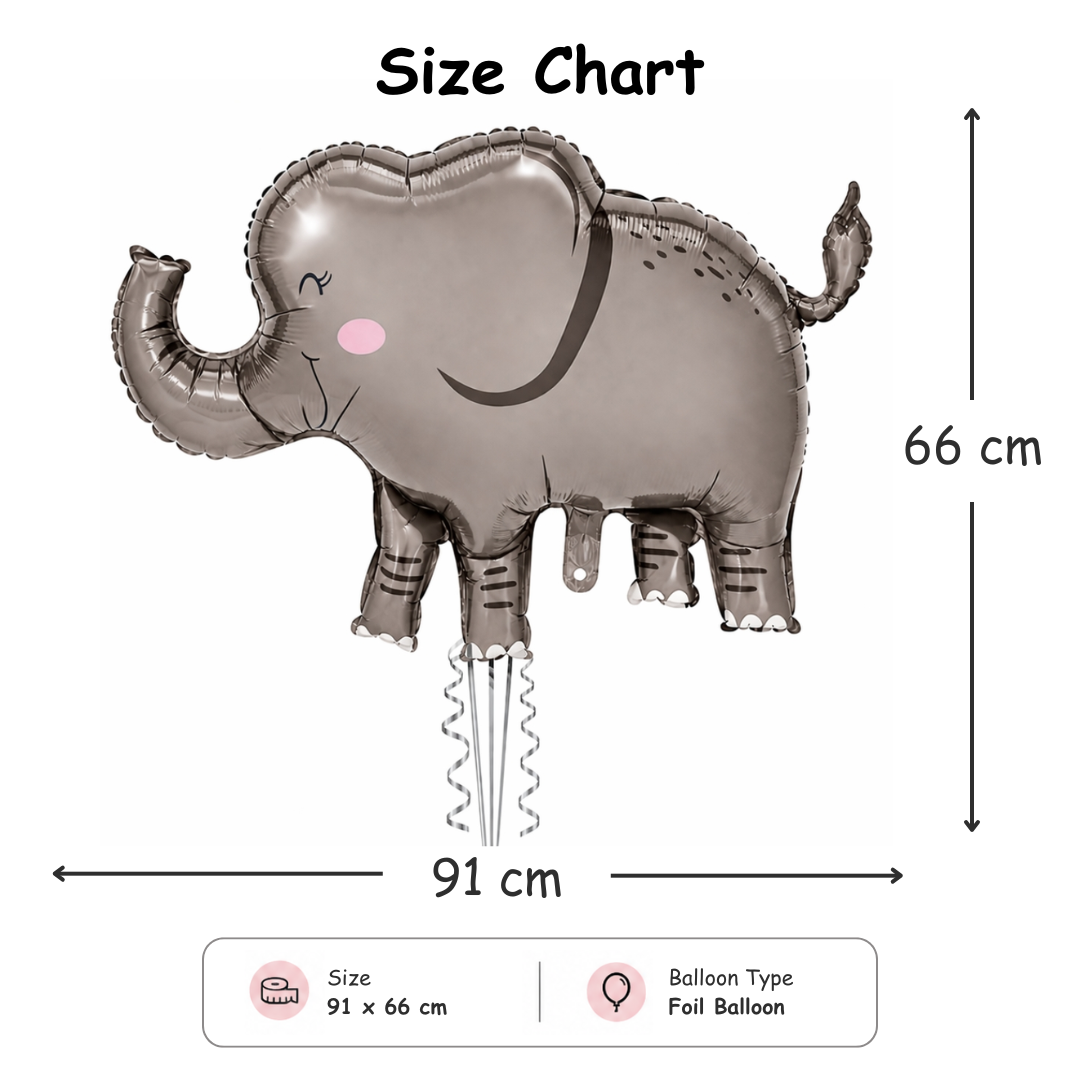 Jungle Animal Elephant Shaped Foil Balloon Large