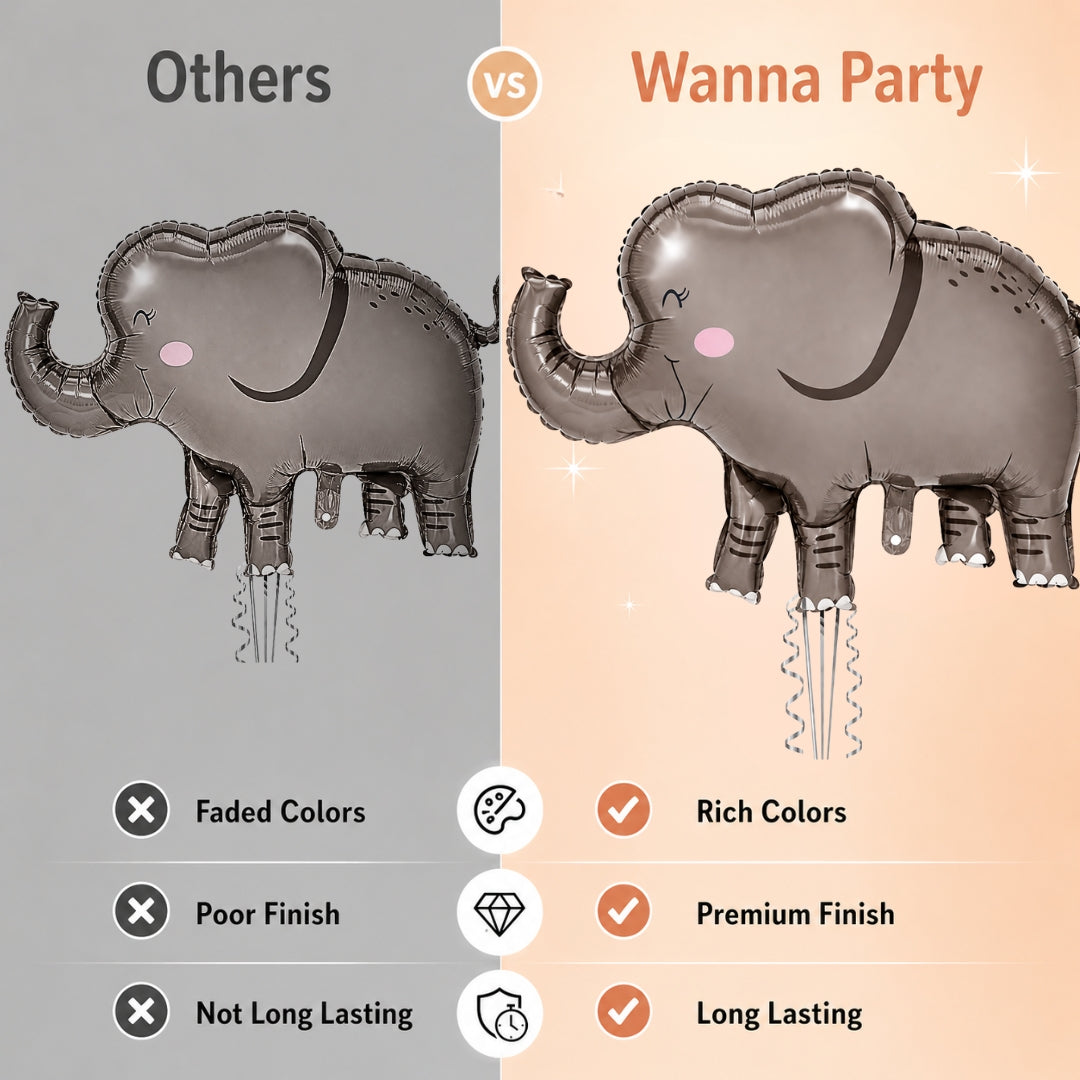 Jungle Animal Elephant Shaped Foil Balloon Large