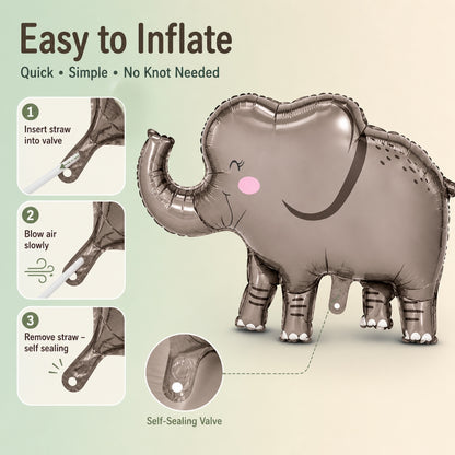 Jungle Animal Elephant Shaped Foil Balloon Large
