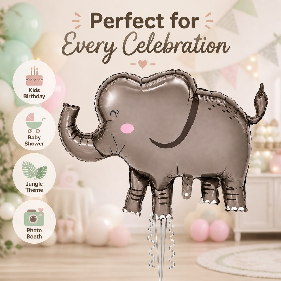 Jungle Animal Elephant Shaped Foil Balloon Large