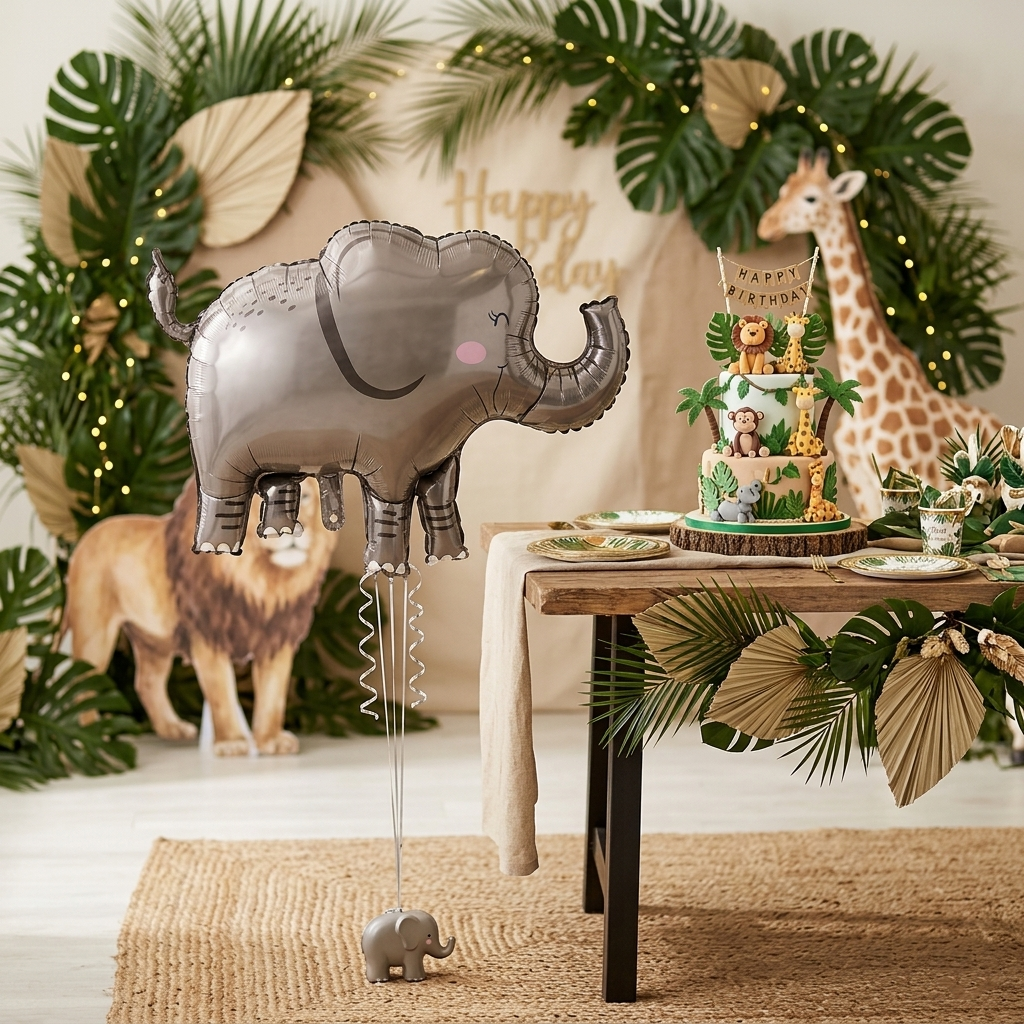 Jungle Animal Elephant Shaped Foil Balloon Large