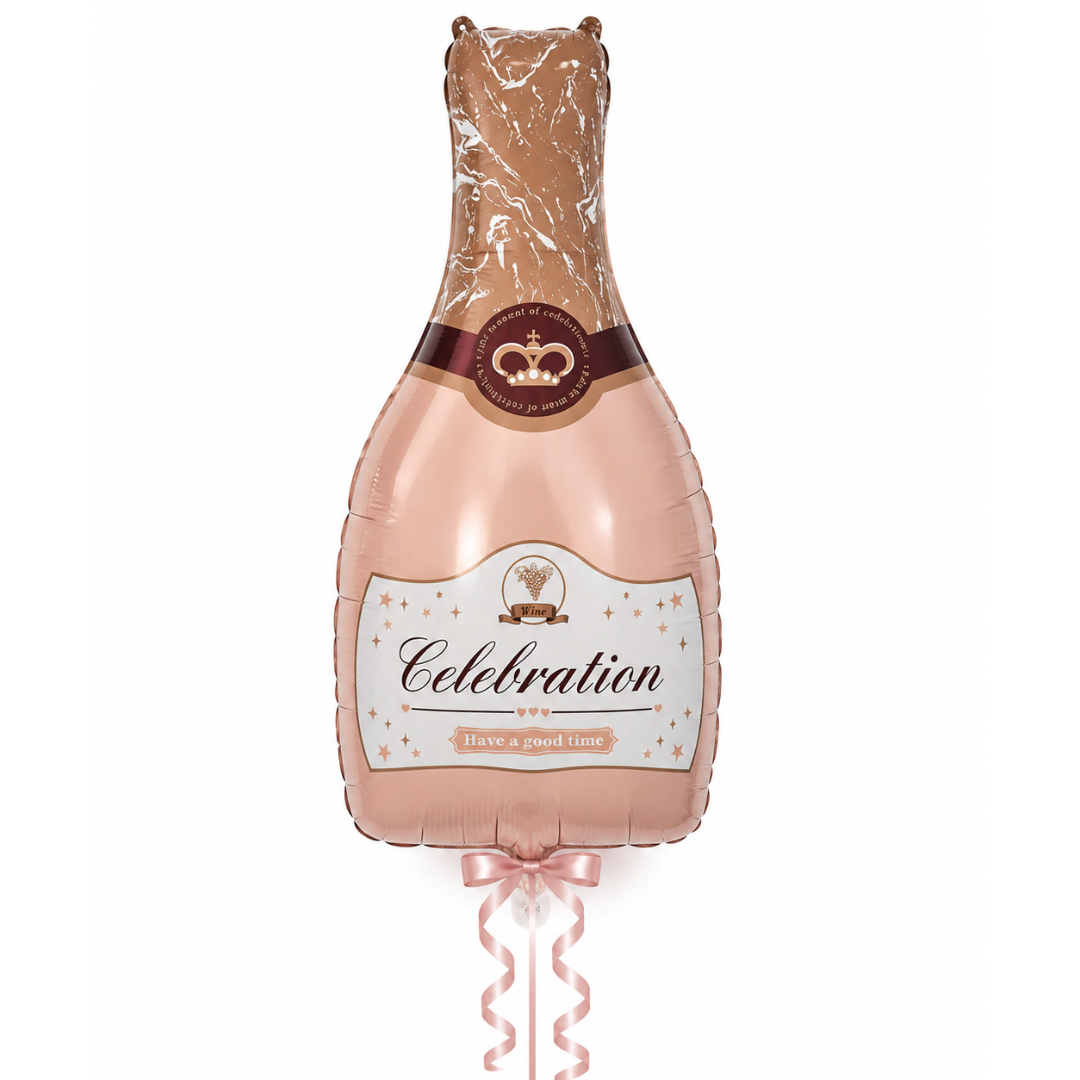 Pink Champagne Bottle Shaped Foil Balloon