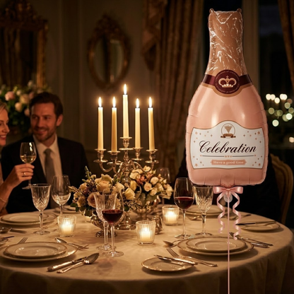 Pink Champagne Bottle Shaped Foil Balloon