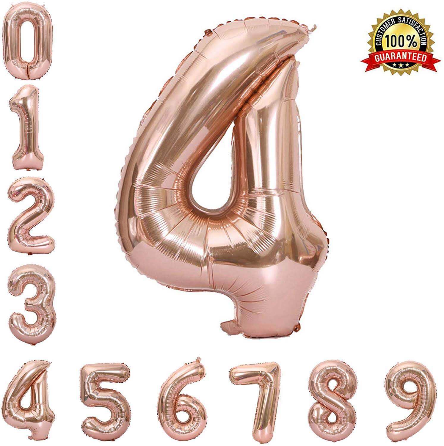 40 Numerical 4 Rose Gold Balloon