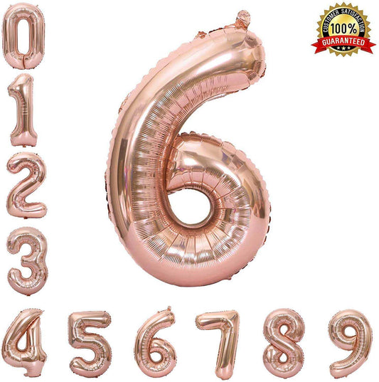 40 Numerical 6 Rose Gold Balloon