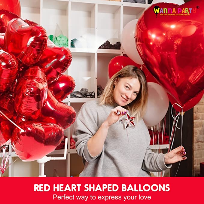 18" Heart Balloons Foil Balloons Set of  5