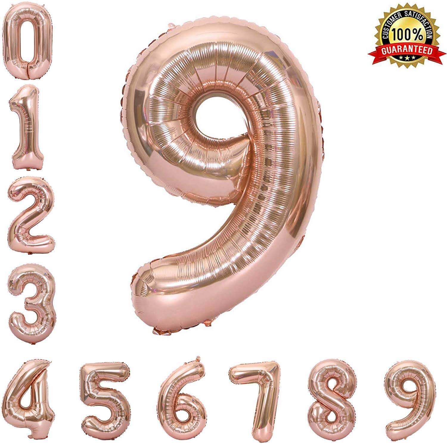 40 Numerical 9 Rose Gold Balloon