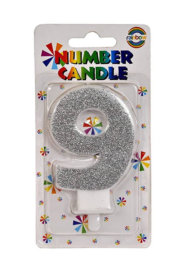 Glitter 9th Birthday Candle