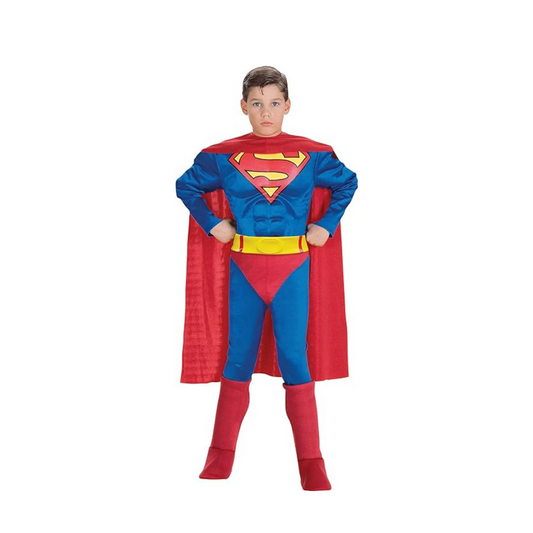 Deluxe Muscle Chest Kids Superman Costume (S=3-4,M=5-7)